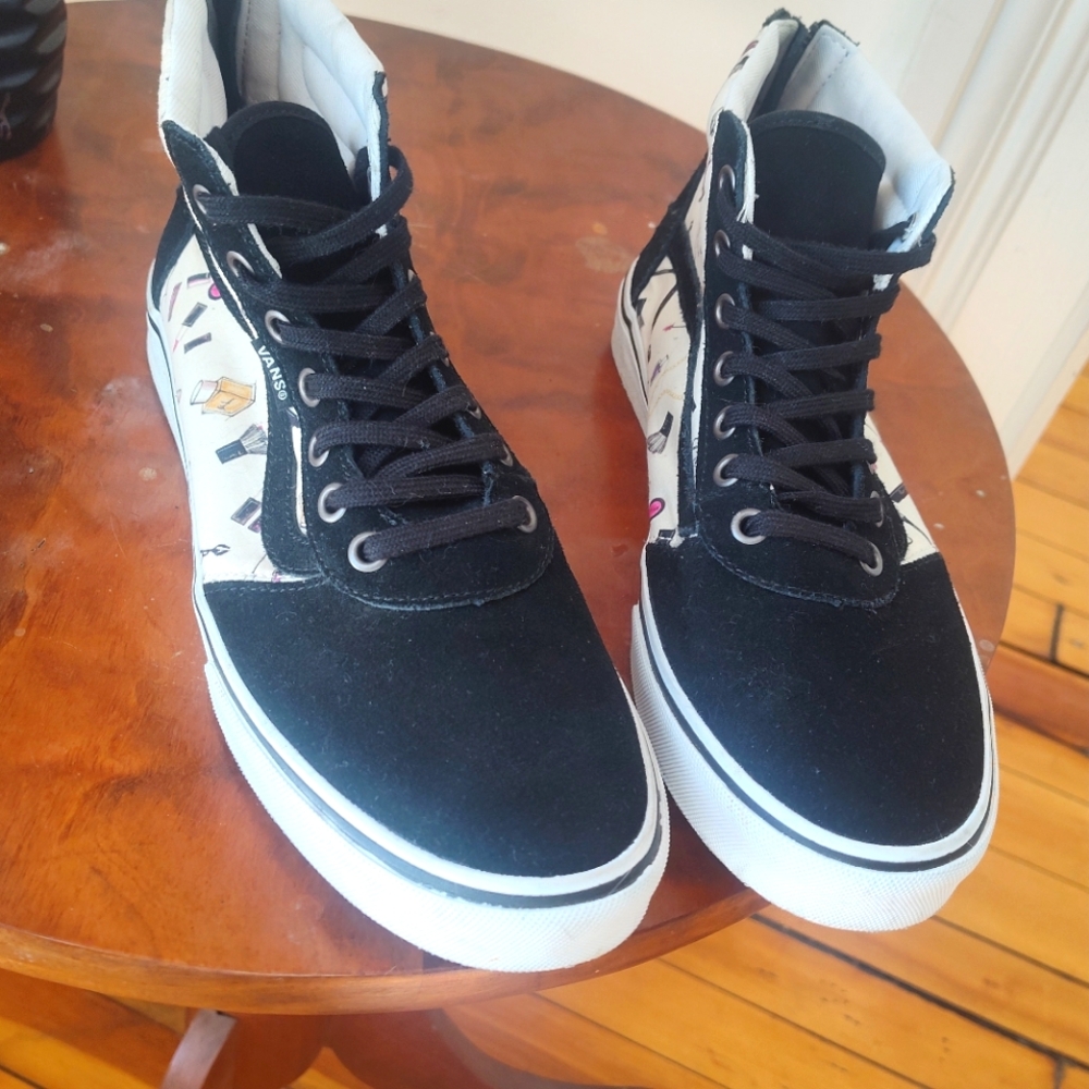 Vans Milton cosmetics print high top sneakers with zipper back